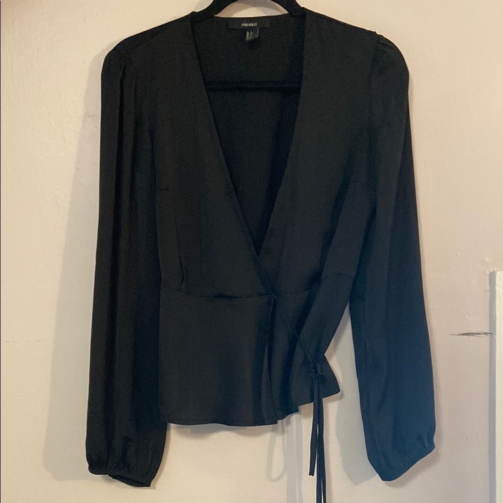 Elegant Black Wrap Top